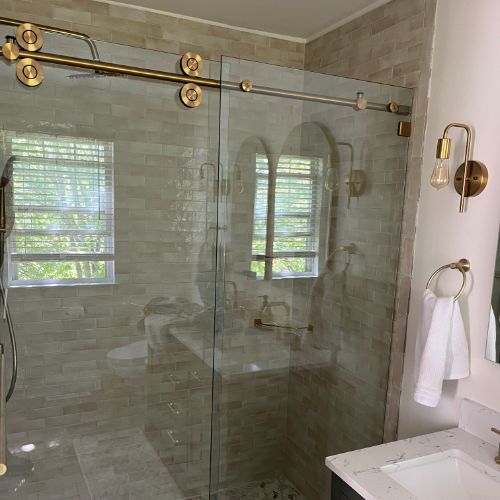 Sliding glass shower door