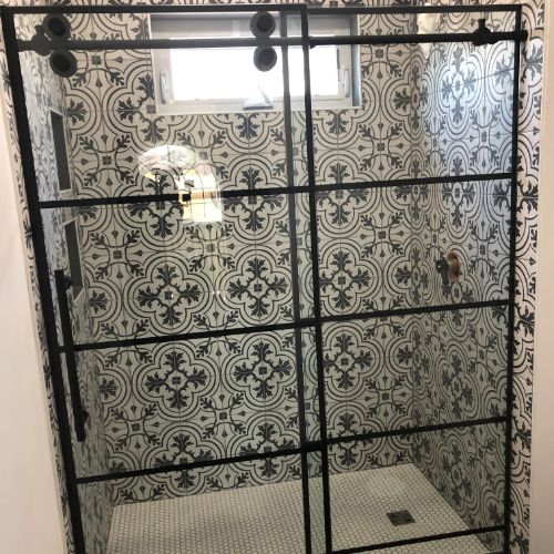 Sliding glass shower door