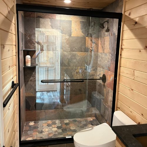 Sliding glass shower door