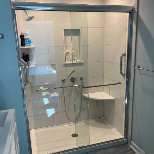 Sliding glass shower door